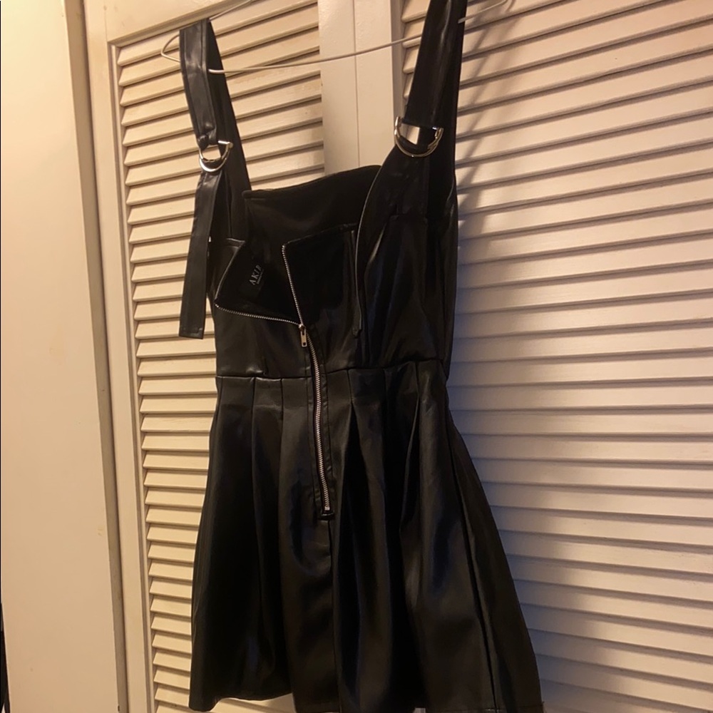 AKIRA Black Ruffled Ruched Mini Dress - Picture 2 of 4